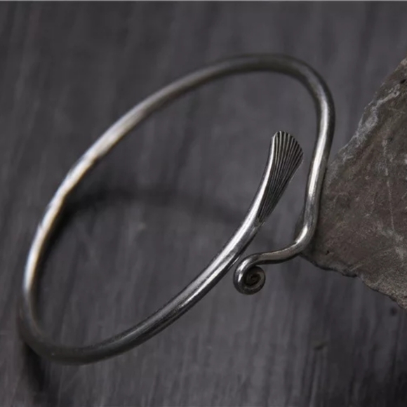 NEW Peacock Sterling Silver Feather Open Bracelet - Picture 9 of 15